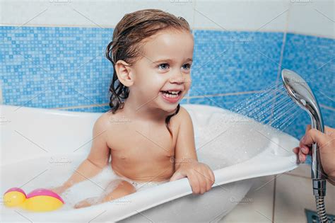 girl taking bath